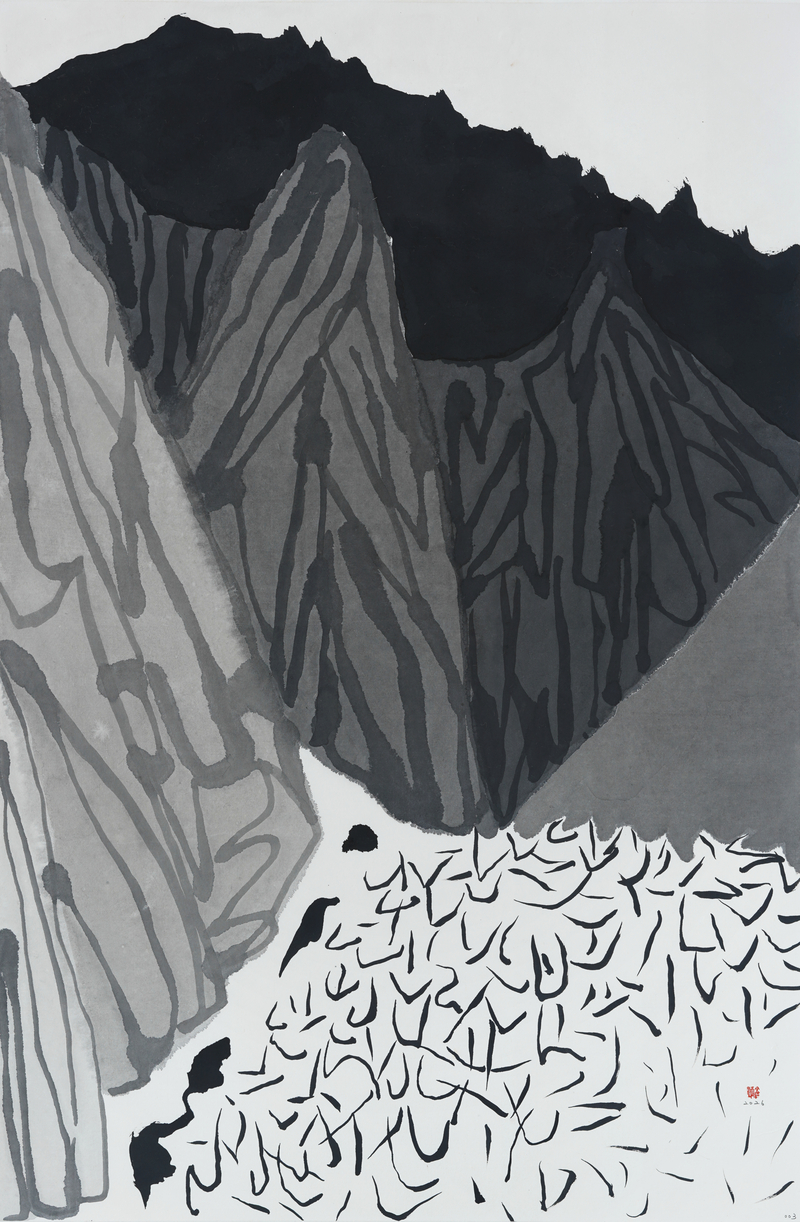 장병언, structure landscape 003, ink_on_paper, painting, 2026